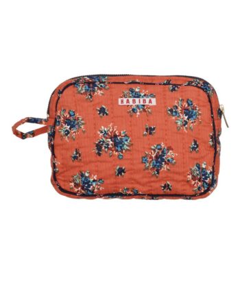 Elegant Makeup Clutch med Blomster – Stilfuld Opbevaring