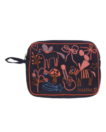 Elegant Makeup Clutch i Mørkeblå – Uundgåeligt Tilbehør