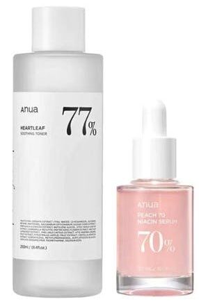 Anua Heartleaf Soothing Toner & Peach Niacinamide Serum 250 - Anua Evilbeauty  - 8809640736025