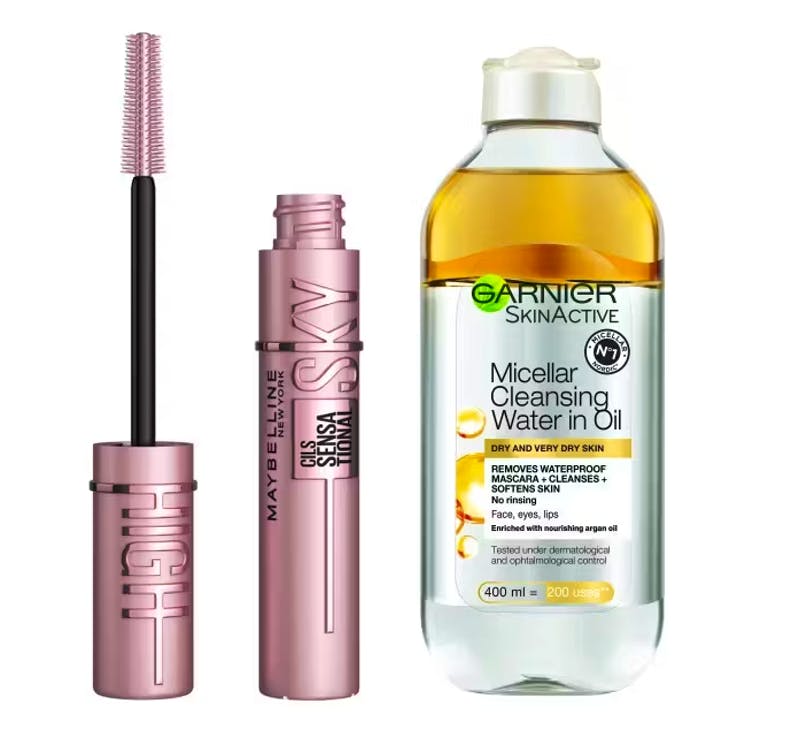 Sort Luxplus Maybelline Lash Sensational Sky High Mascara Very Black & Garnier Micellar Oil For Dry Skin 400 - Luxplus Evilbeauty - 0000030166967