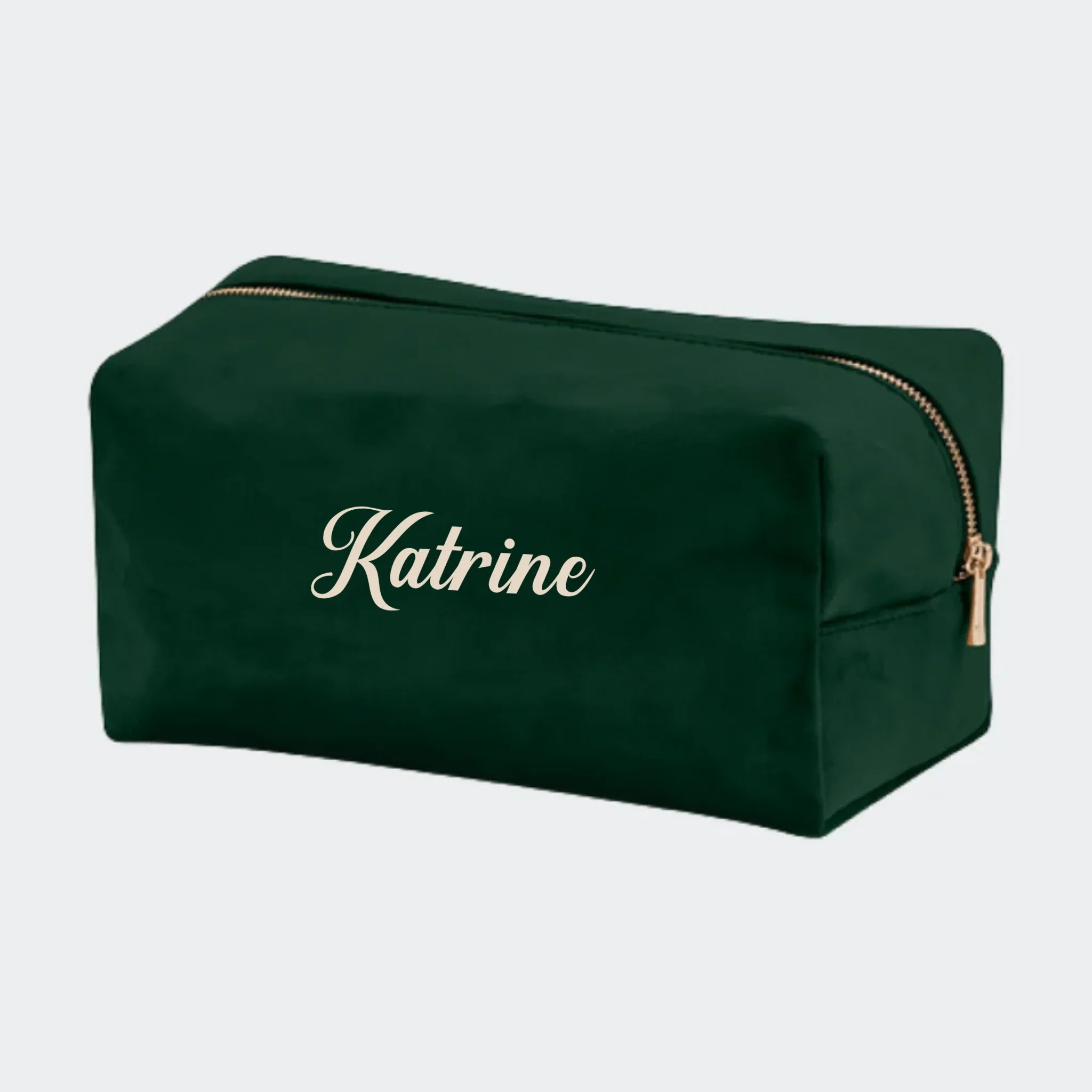 Grøn Stor Velour Makeuptaske Mørke Stor Velour Makeuptaske Mørke - 123unik Evilbeauty