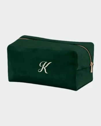 Grøn Lille Velour Makeuptaske Mørke Lille Velour Makeuptaske Mørke - 123unik Evilbeauty