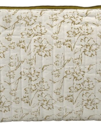 Hvid Makeup Pung Toilettaske Meraki Lutea 21x31 Bomuld Polyester Rå Sennepsgul - Meraki Evilbeauty  - 5707644779228