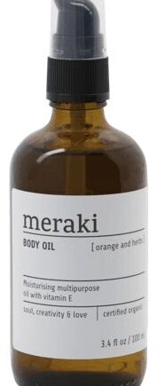 Hvid Kropsolie & Massageolie Meraki Olie Serie Økologisk 100 - Meraki Evilbeauty  - 5707644529632