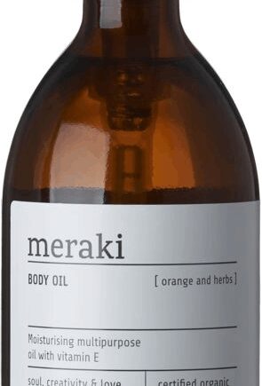 Hvid Body Oil Kropsolie Meraki Olie Serie 300 Økologisk Eco Cosmos Organic - Meraki Evilbeauty  - 5707644529656