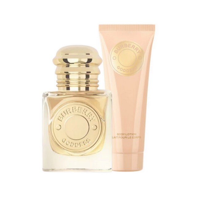 Gylden (Golden) Burberry Goddess Eau Parfum Sæt Body Lotion - Burberry Evilbeauty  - 3616305255198