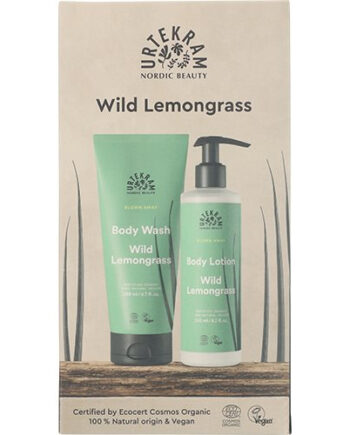 Urtekram Gaveæske Wild Lemongrass Body Lotion & Body Wash VÆrdi 124 - Urtekram Evilbeauty  - 5701058011905