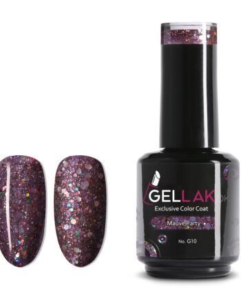 Lilla Glimmer Gel Neglelak Mauve Party G10 Gellak - Gellak.dk Evilbeauty