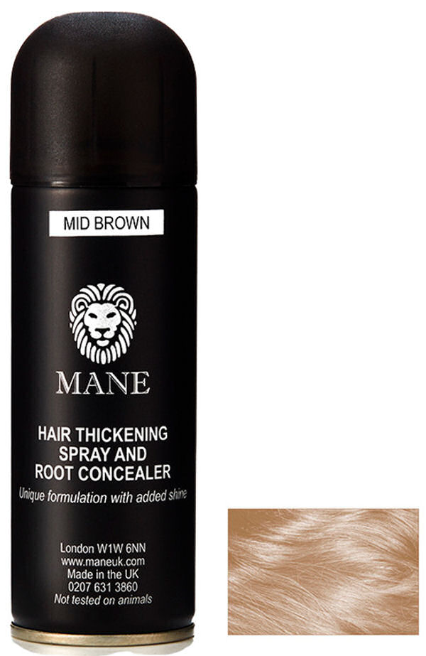 Mane Hair Thickening Spray And Root Concealer Mid Brown 200ml - Evilbeauty - 4102020