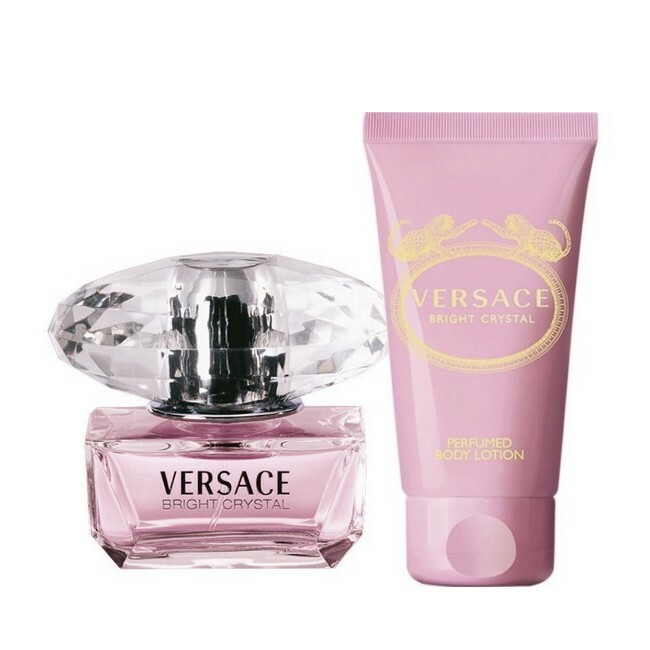 Pink Versace Bright Crystal Gaveæske Edt & Body Lotion - Versace Evilbeauty  - 8011003810635